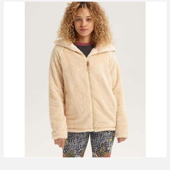 Burton Lynx Cream Hooded Zip Up Fleece| Size M - Picture 3 of 9